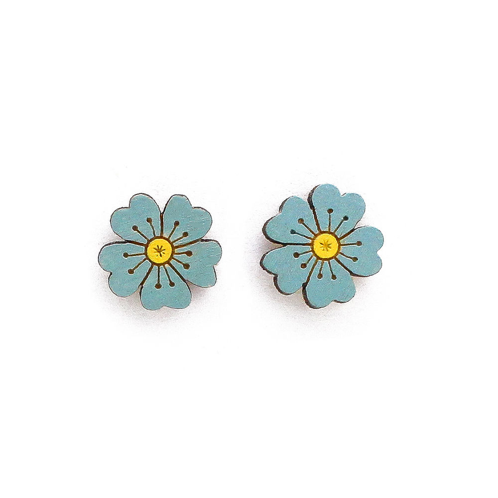 Blue Forget-Me-Not Earrings - Image 2
