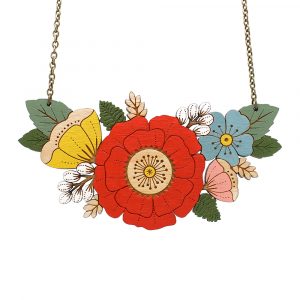 Summer Wildflowers Necklace - Red