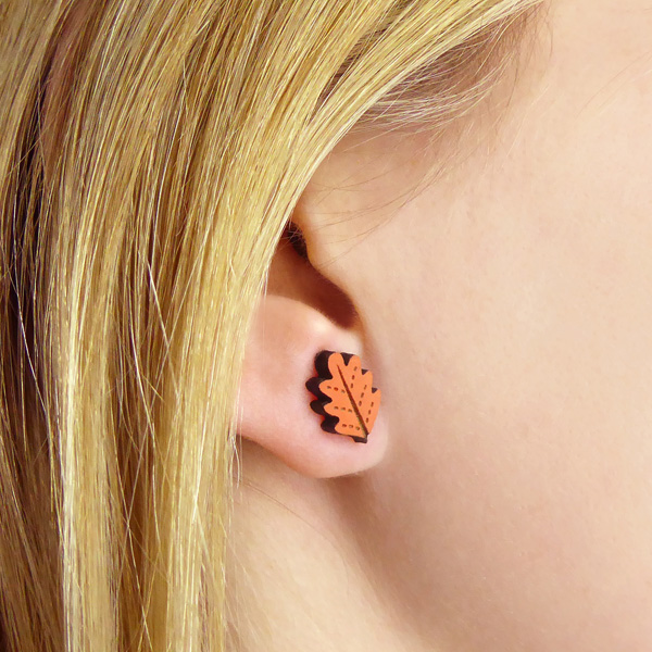 oak leaf earrings by layla amber