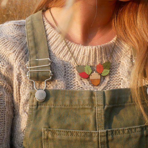 Autumn Leaves and Acorn Necklace - Image 2