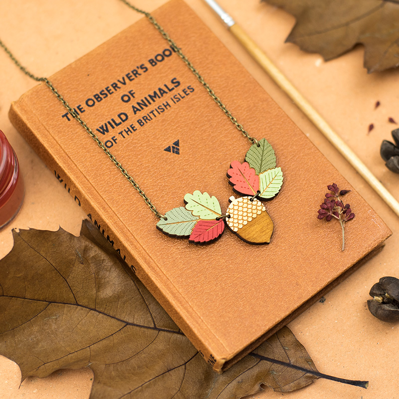 layla amber autumn leaves neckace