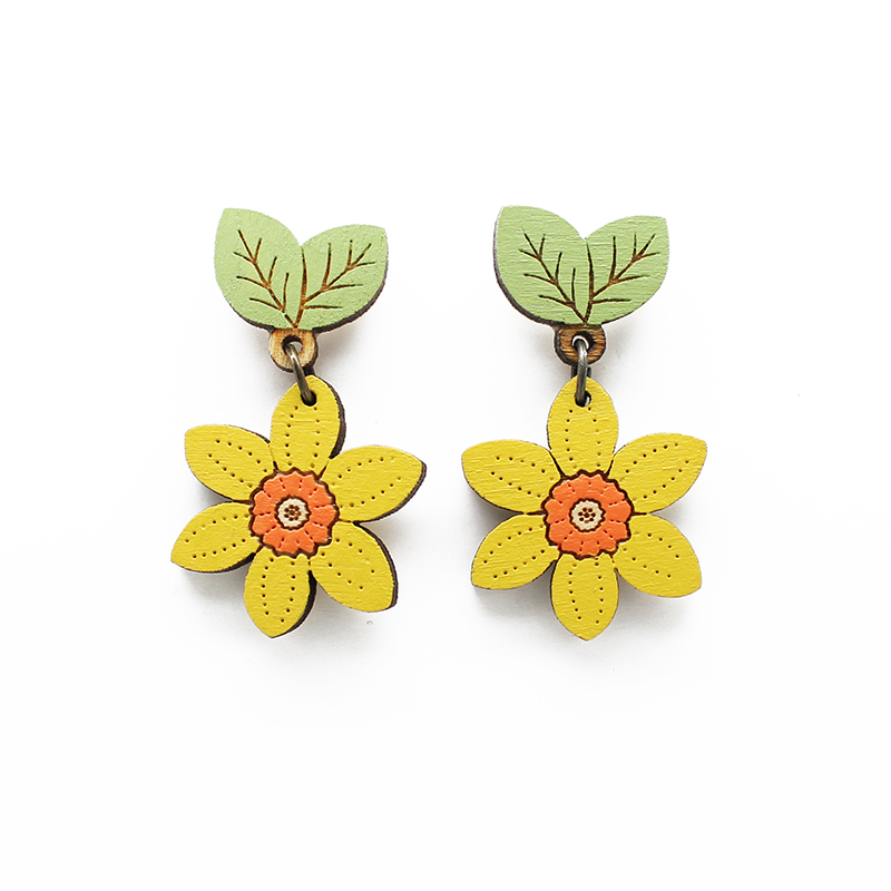Wild Daffodil Drop Stud Earrings - Image 5
