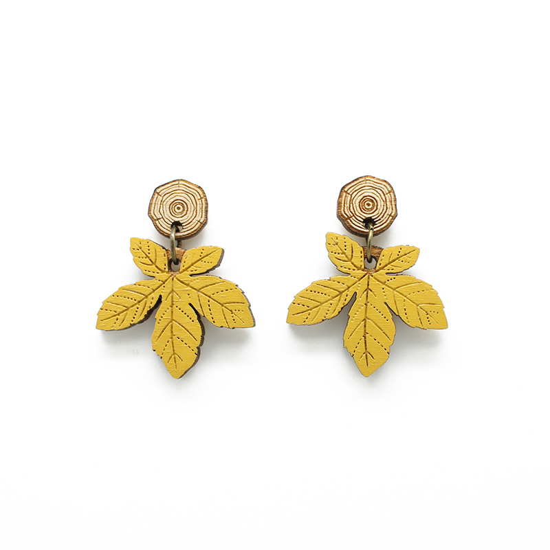 Chestnut Leaf Drop Earrings - Image 4