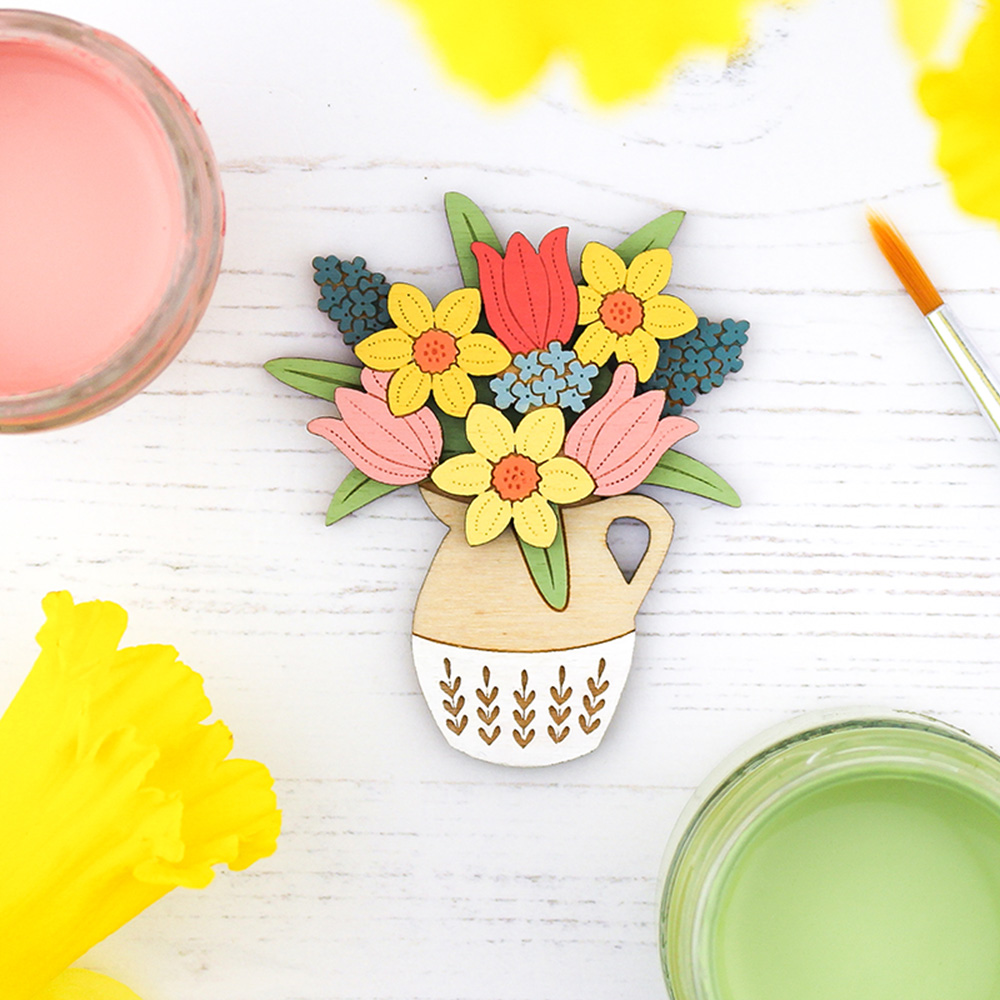 Spring Flowers in a Jug Brooch - Image 2