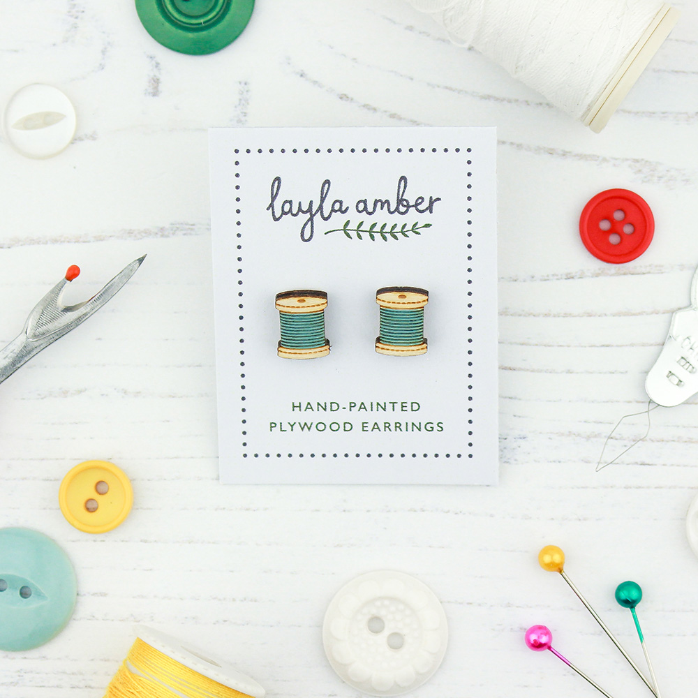 Cotton Reel Earrings - Image 3