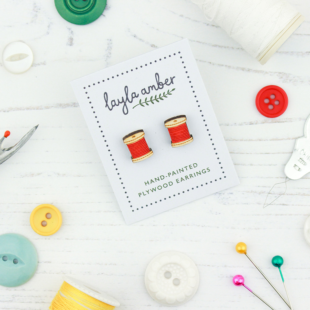 Cotton Reel Earrings - Image 4