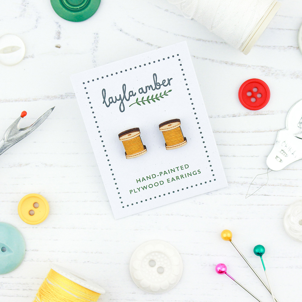 Cotton Reel Earrings - Image 5