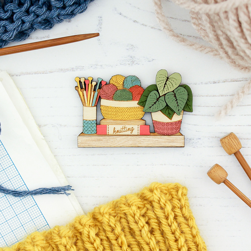 Happy Knitting Brooch - Image 2
