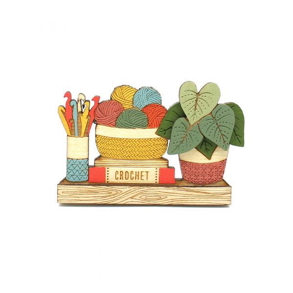 Happy Crochet Brooch - Image 4