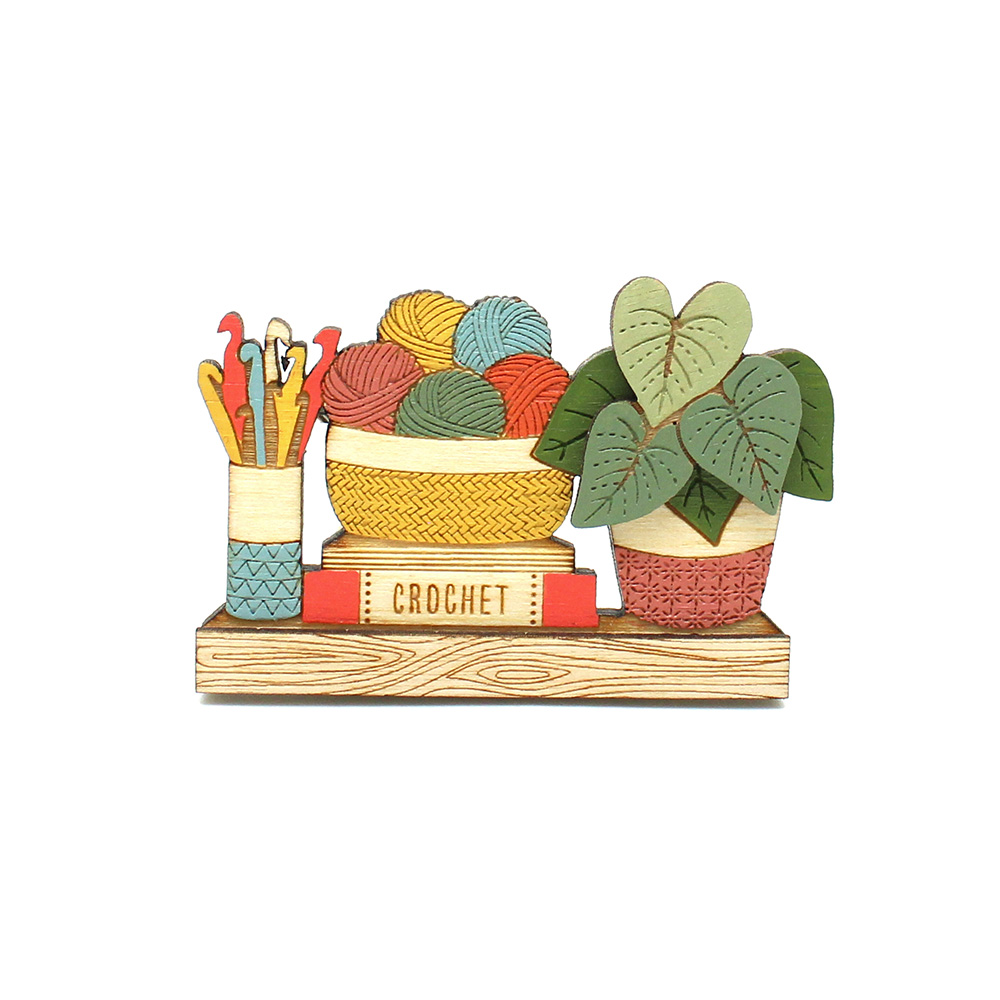 Happy Crochet Brooch - Image 4