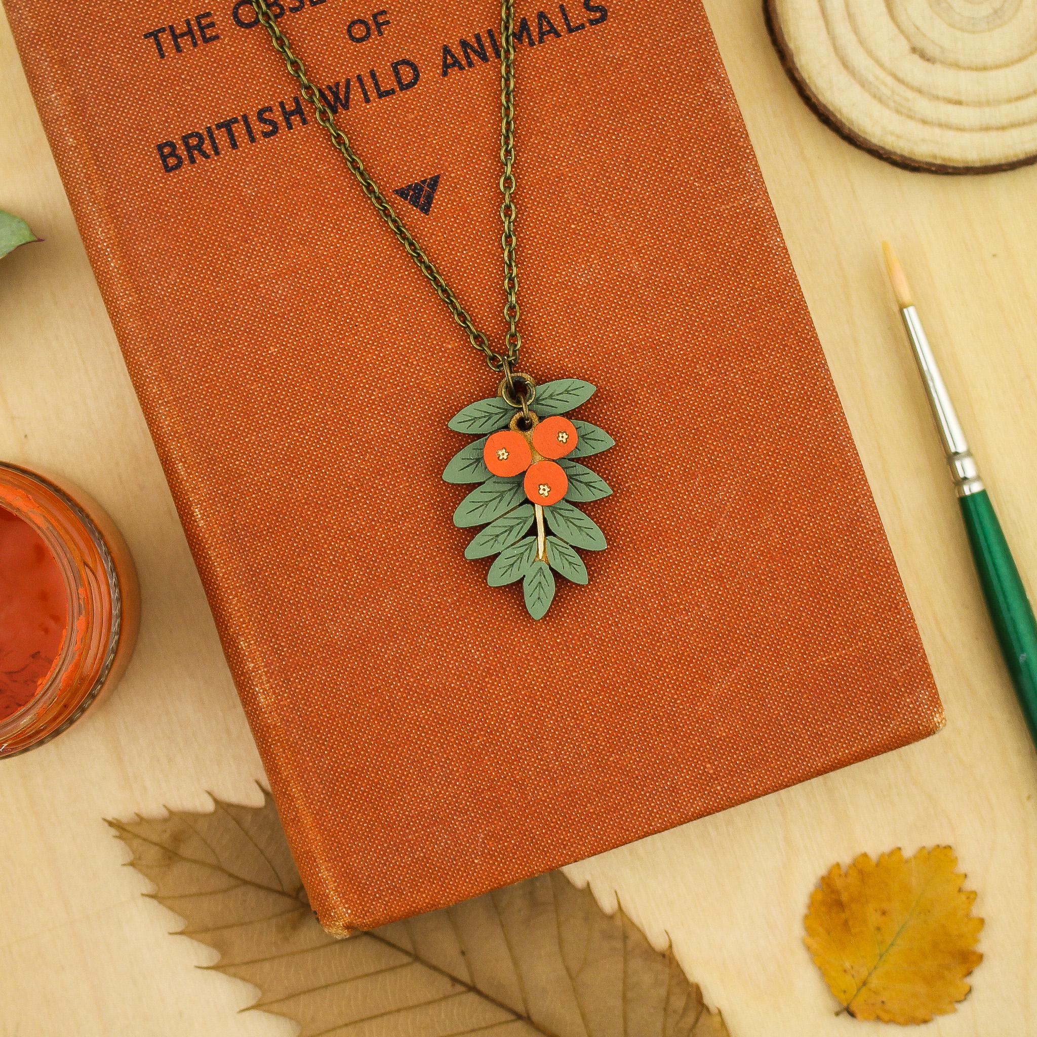 Rowan Leaf & Berries Necklace - Image 2